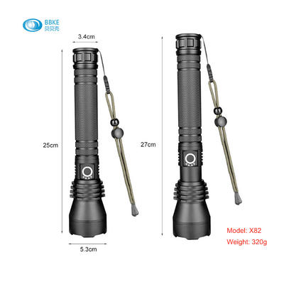 Most Powerful Led Flashlight Lamp Zoom Torch Rechargeable Waterproof Lamp Battery