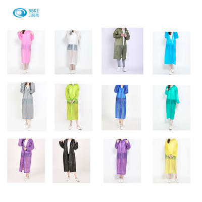 Peva Plastic Ladies Reusable Raincoat Ladies Long Waterproof Jacket Rain Wear