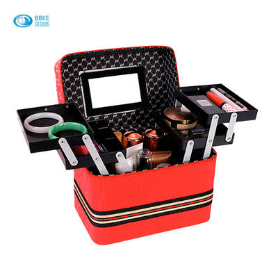 Large Capacity Can Carry Mirror Multifunctional Household Makeup Box Multilayer Makeup Tool Bag
